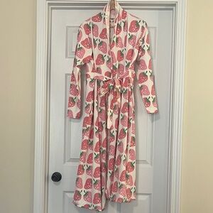 Strawberry Print Robe Monica + Andy